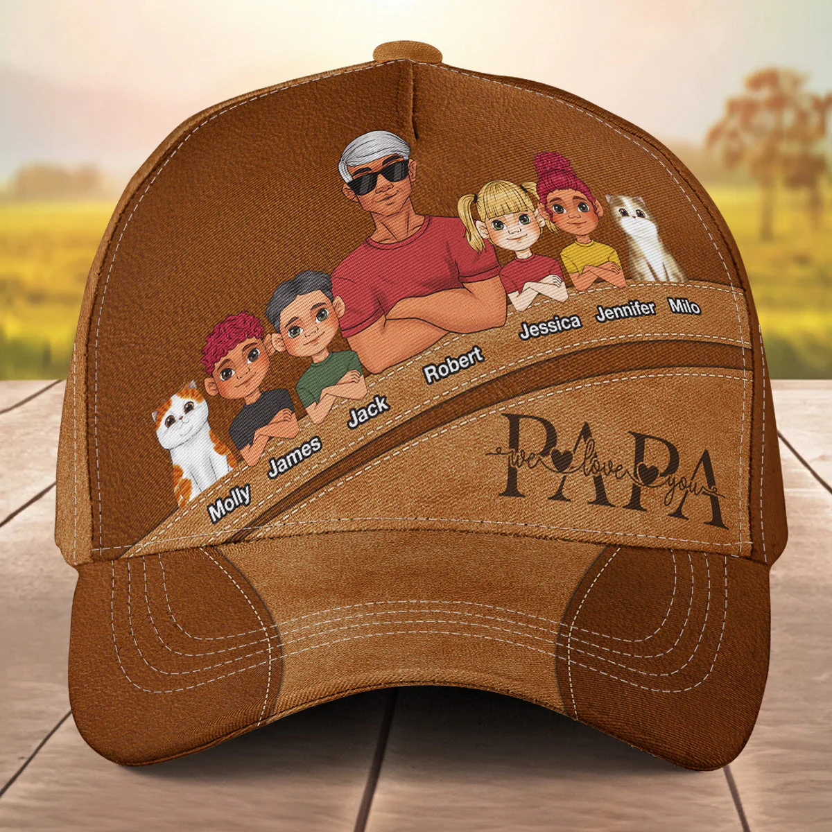 Dad We Love You - Personalized Classic Cap - Image 4