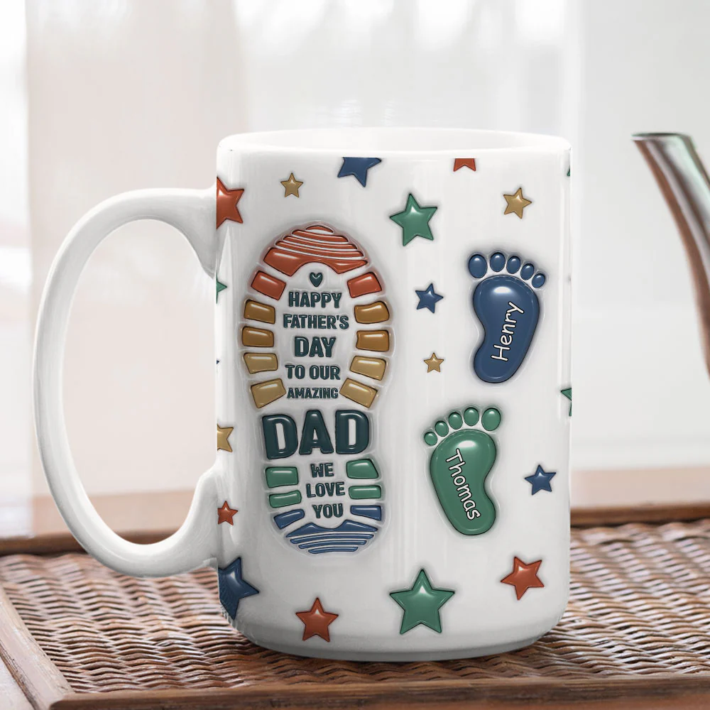 Dad We Love You - Personalized Custom 3D Inflated Effect Mug - Image 4