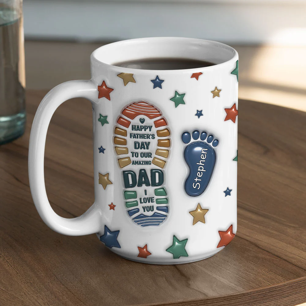 Dad We Love You - Personalized Custom 3D Inflated Effect Mug - Image 5