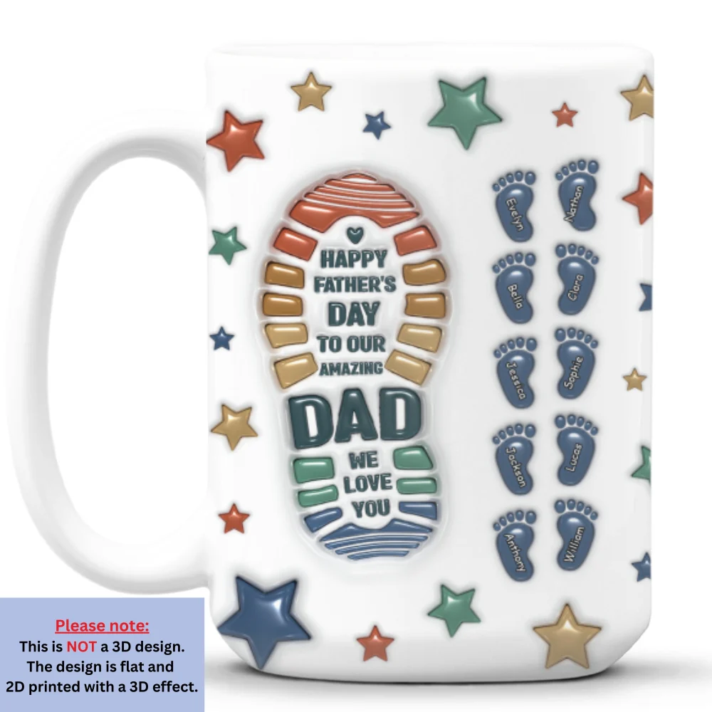 Dad We Love You - Personalized Custom 3D Inflated Effect Mug - Image 8