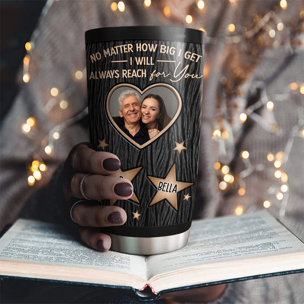 Dad We Will Always Reach For You - Personalized Custom Tumbler - Image 2