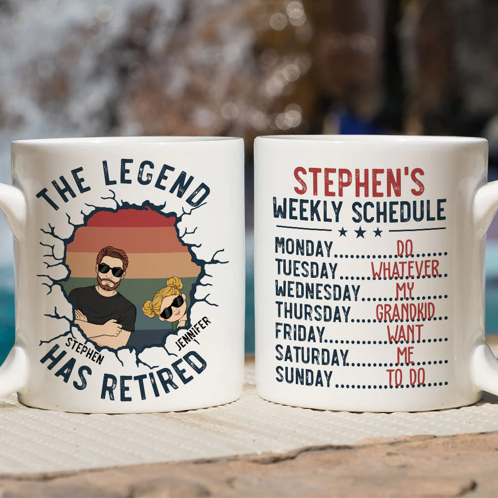 Dad Weekly Schedule - Personalized Custom Coffee Mug - Image 3