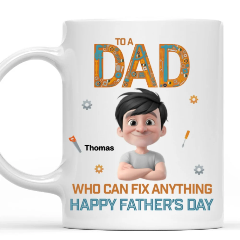 Dad Who Can Fix Anything - Personalized Custom Coffee Mug - Image 6
