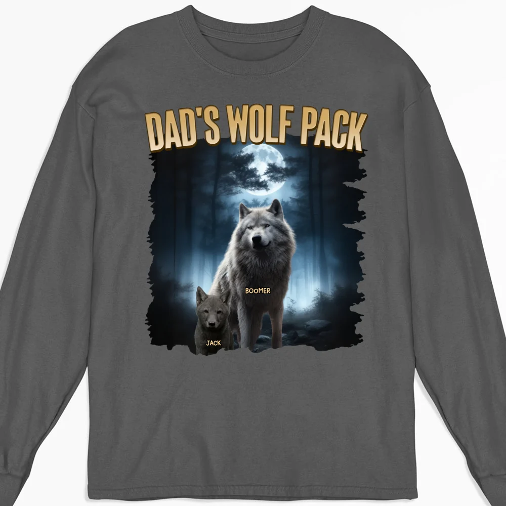 Dad Wolf Pack - Personalized Custom Shirt - Image 11