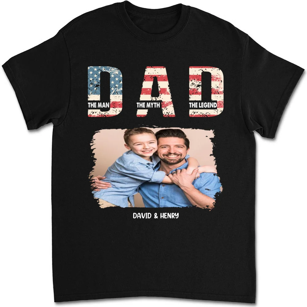 Dad You Are The Legend Photo - Personalized Custom Shirt - Image 3