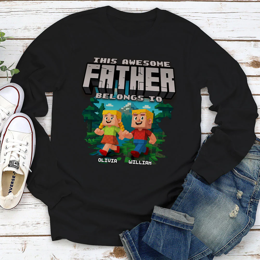 This Awesome Dad Belongs To Me - Personalized Custom Shirt - Image 5
