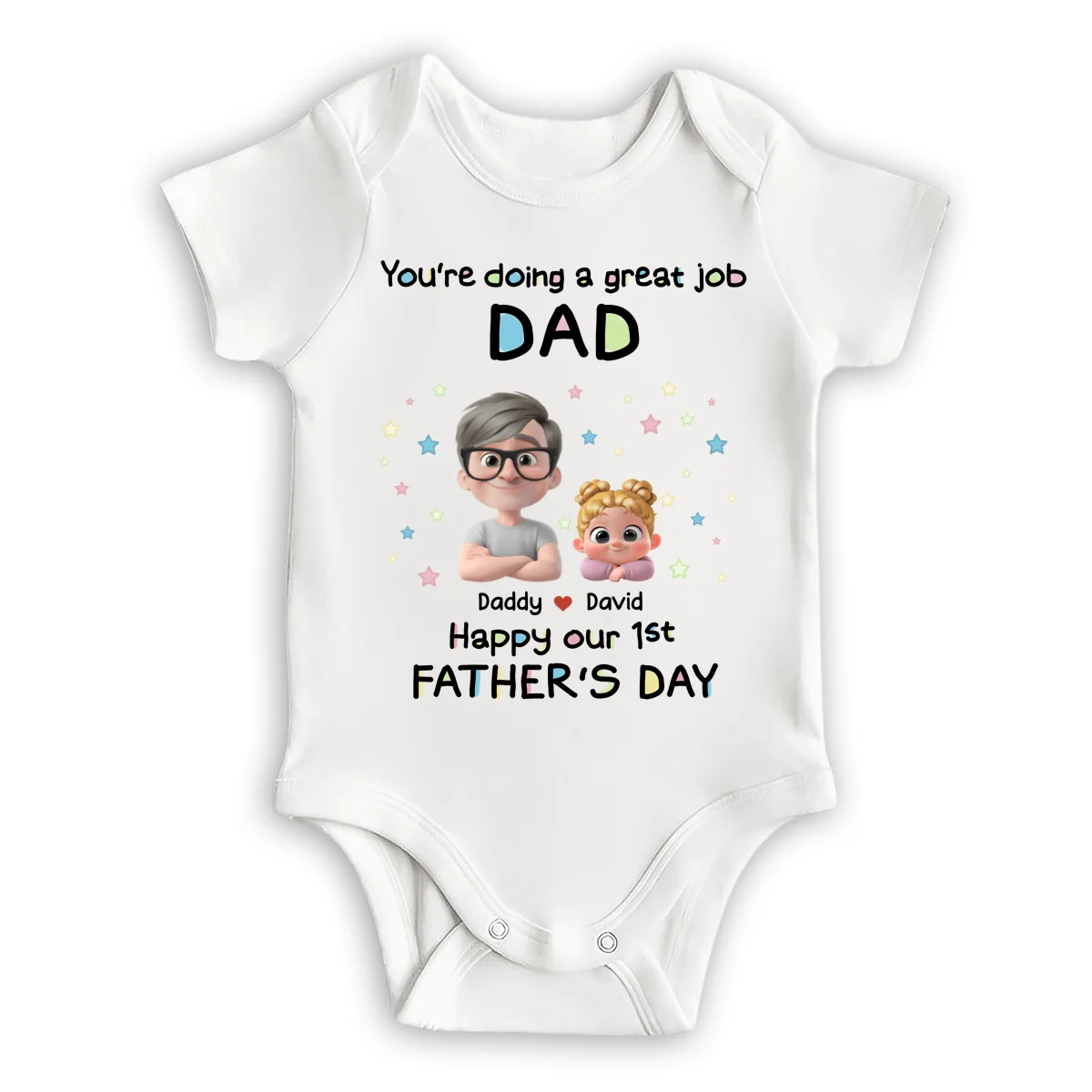 Daddy And Baby - Personalized Custom Baby Onesie - Image 6