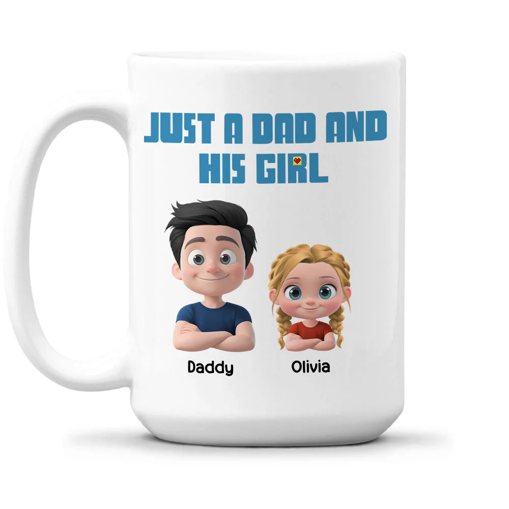 Daddy And His Children - Personalized Custom Coffee Mug - Image 4