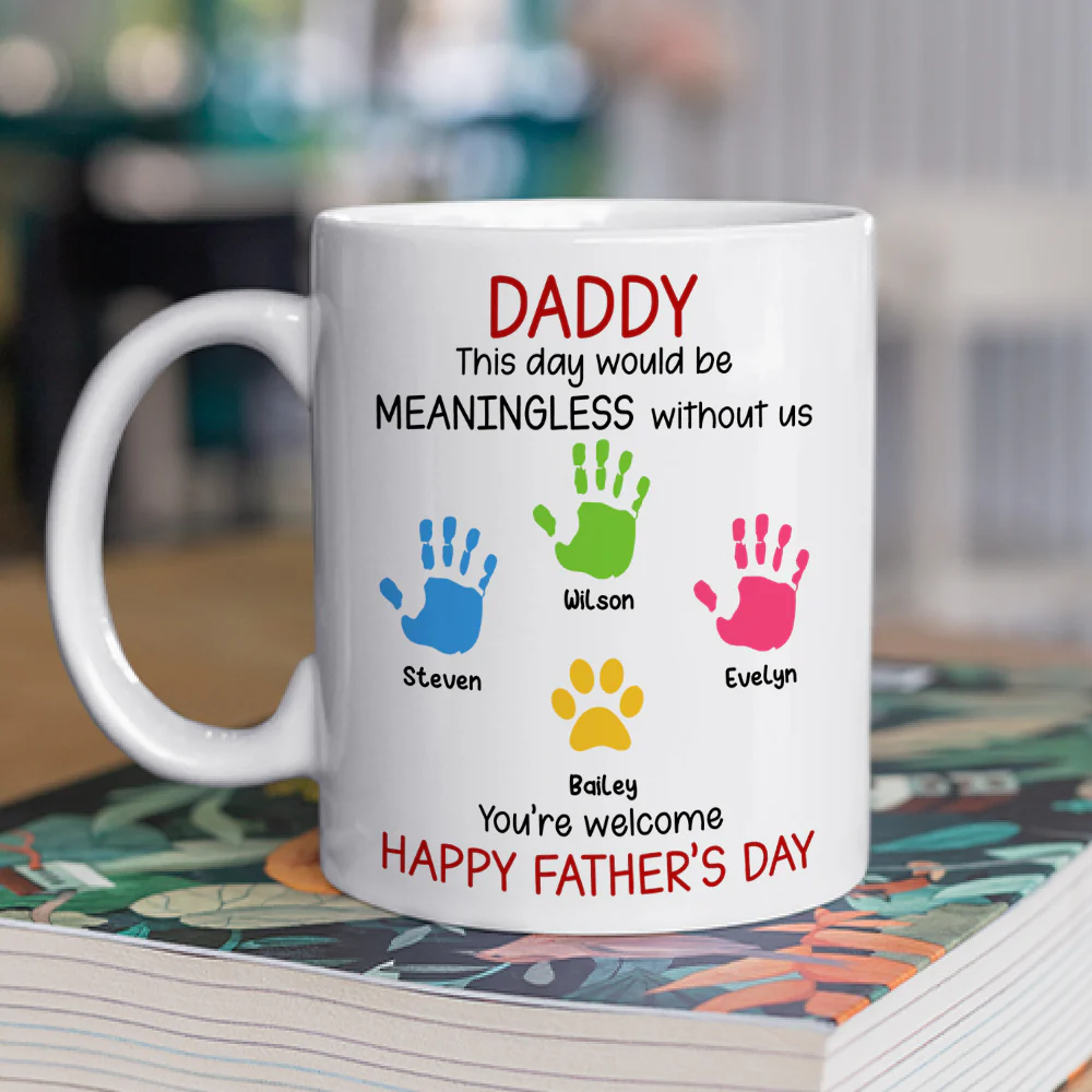Daddy And His Kids - Personalized Custom Coffee Mug - Image 2