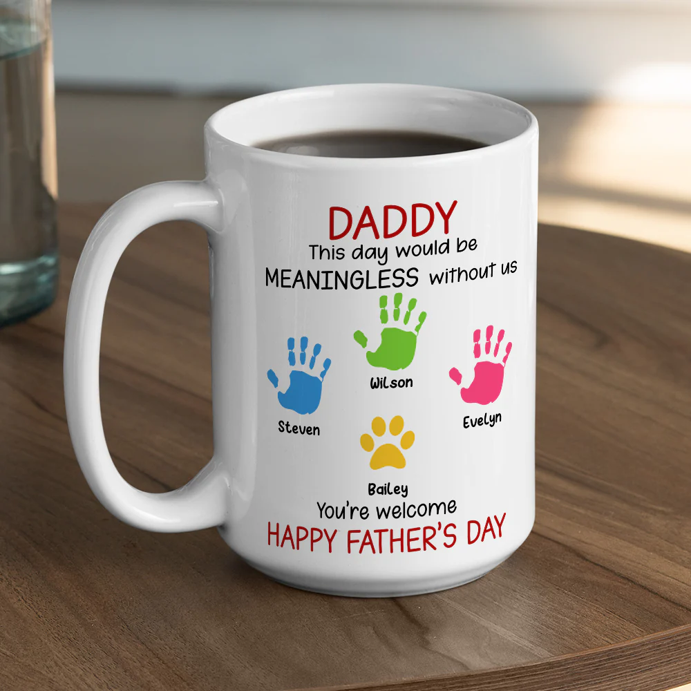 Daddy And His Kids - Personalized Custom Coffee Mug - Image 5