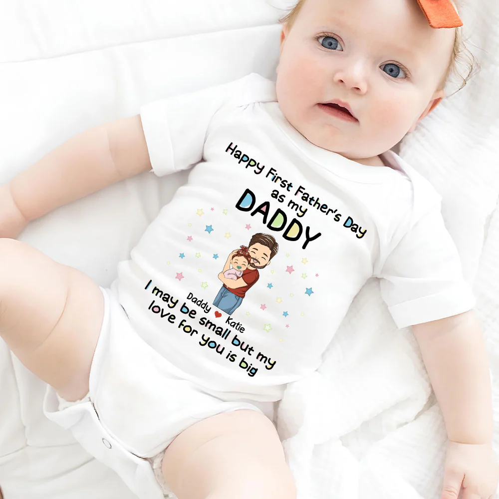 Daddy and Kid - Personalized Custom Baby Onesie - Image 3