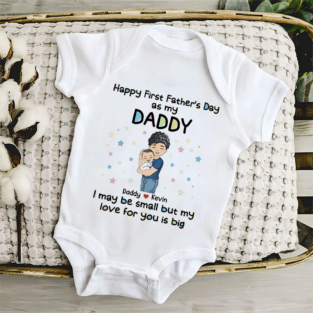 Daddy and Kid - Personalized Custom Baby Onesie - Image 4