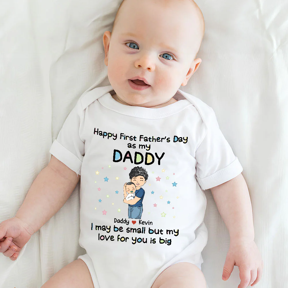 Daddy and Kid - Personalized Custom Baby Onesie - Image 5