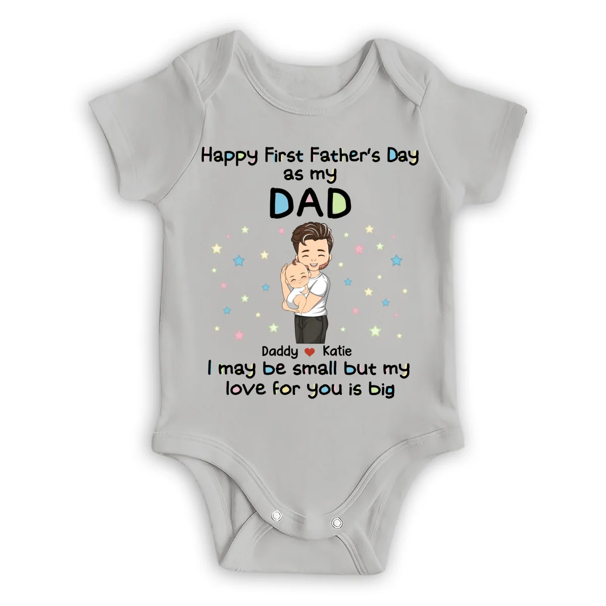 Daddy and Kid - Personalized Custom Baby Onesie - Image 7