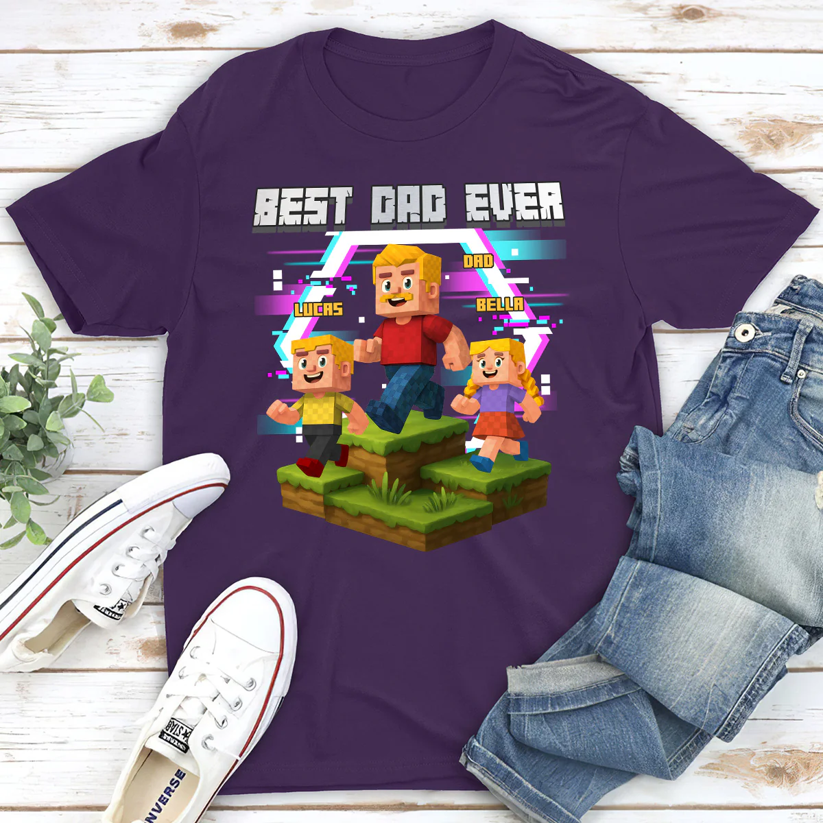 Daddy And Kids - Personalized Custom Shirt - Image 3