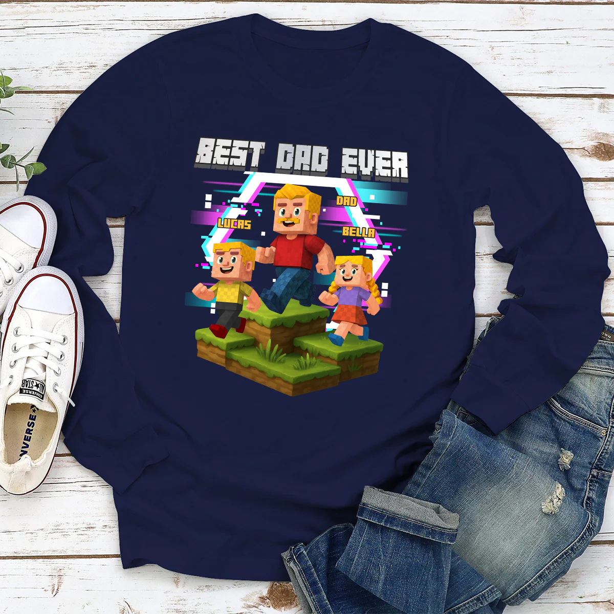 Daddy And Kids - Personalized Custom Shirt - Image 4