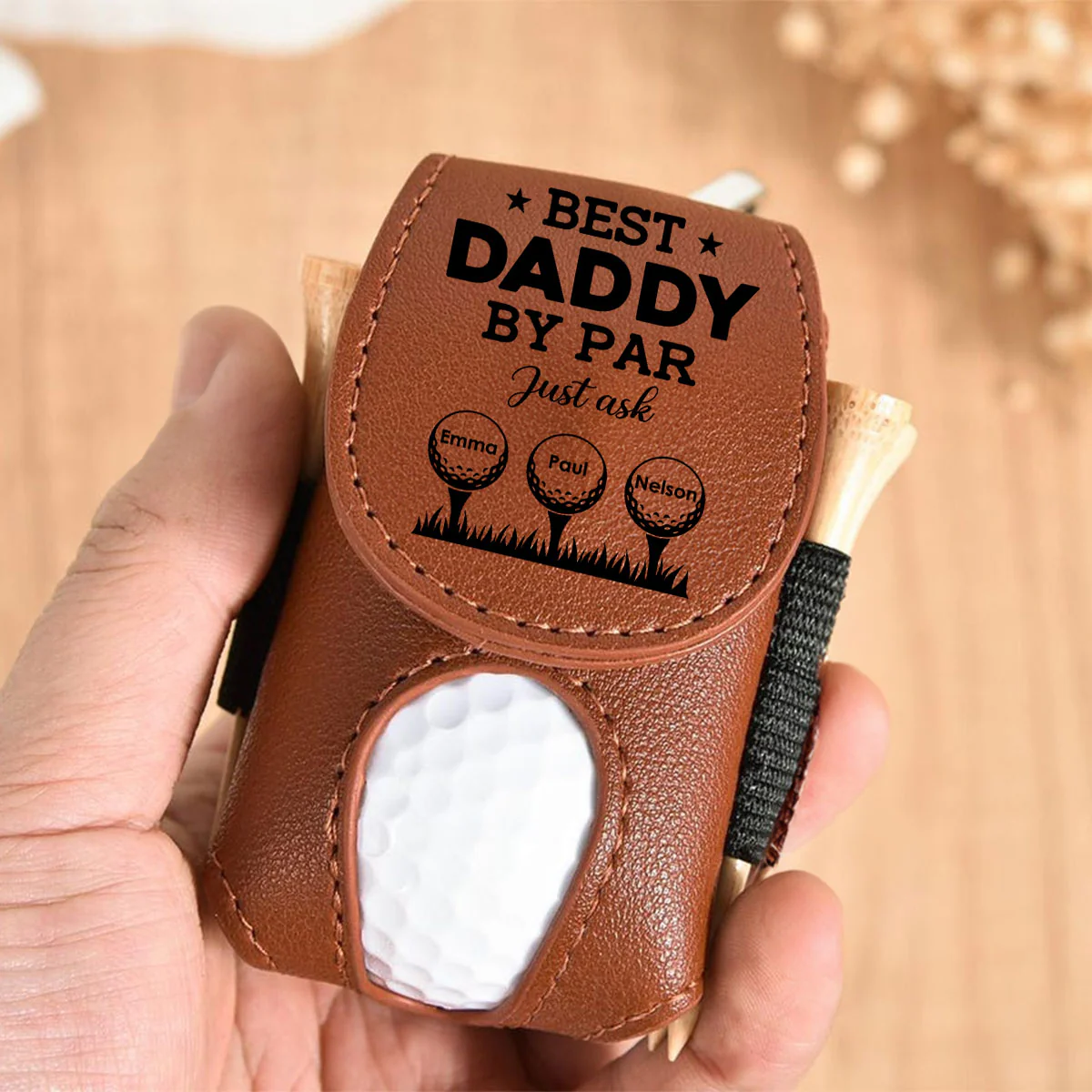 Daddy By Par - Personalized Custom Golf Ball Bag - Image 4