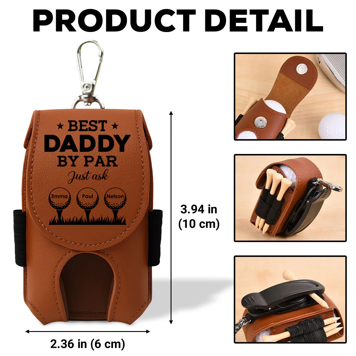 Daddy By Par - Personalized Custom Golf Ball Bag - Image 6