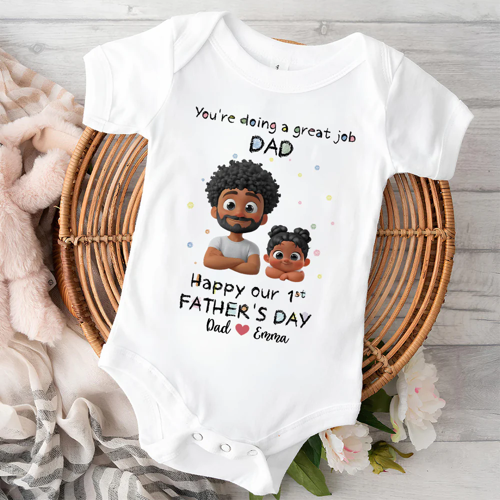 Daddy Doing A Great Job - Personalized Custom Onesie - Image 2
