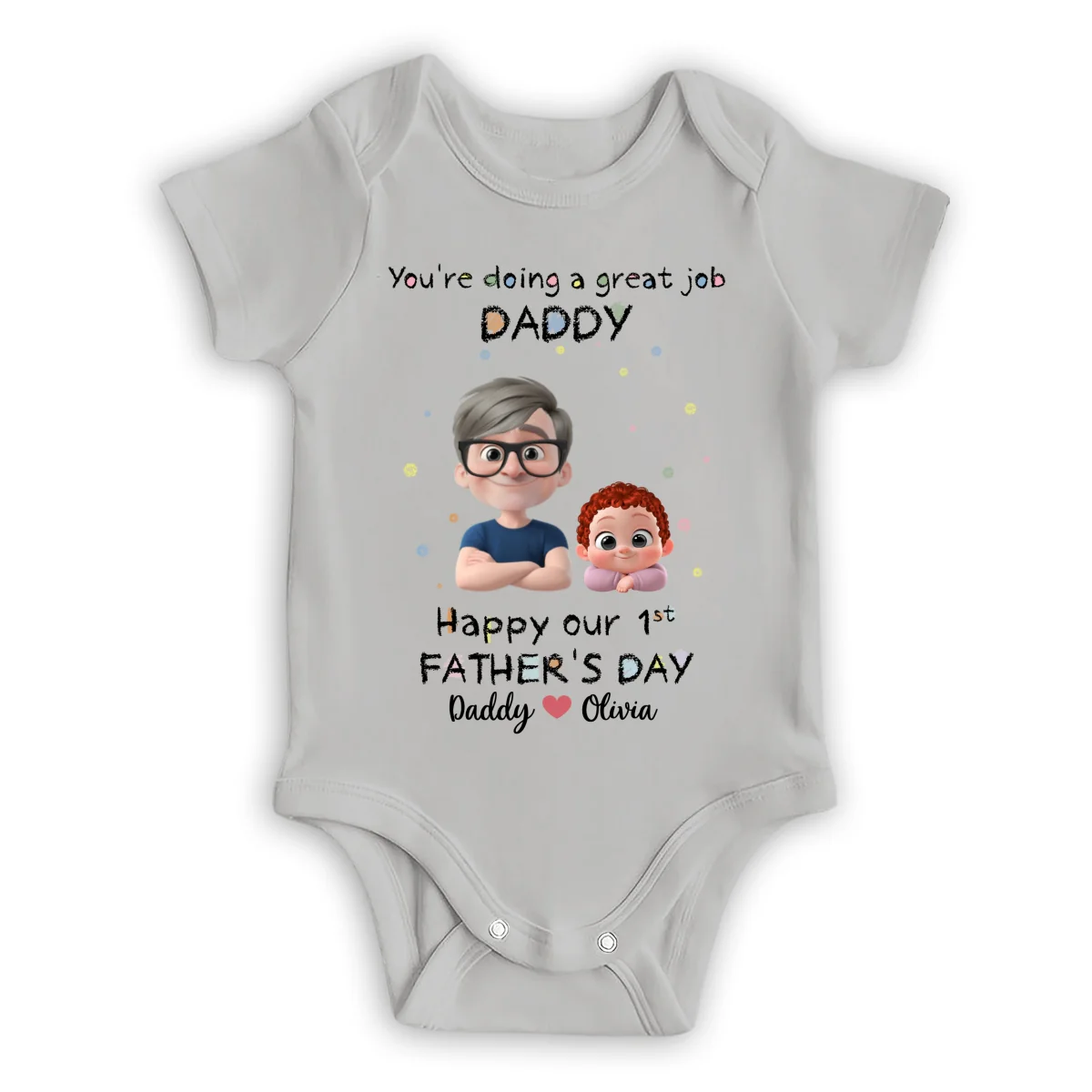 Daddy Doing A Great Job - Personalized Custom Onesie - Image 7