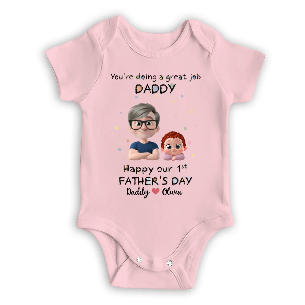 Daddy Doing A Great Job - Personalized Custom Onesie - Image 9