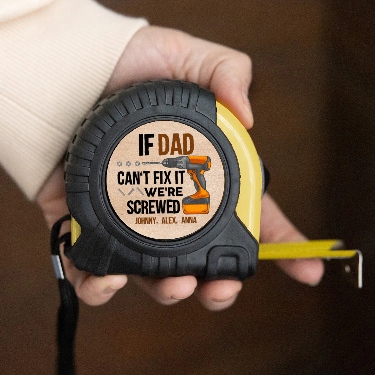 Daddy Fix It - Personalized Custom Tape Measure - Image 4