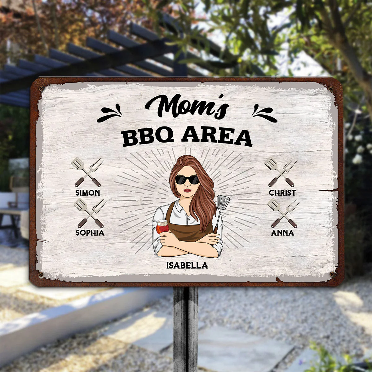 Daddy Mommy Grilling Place - Personalized Custom Metal Sign - Image 5