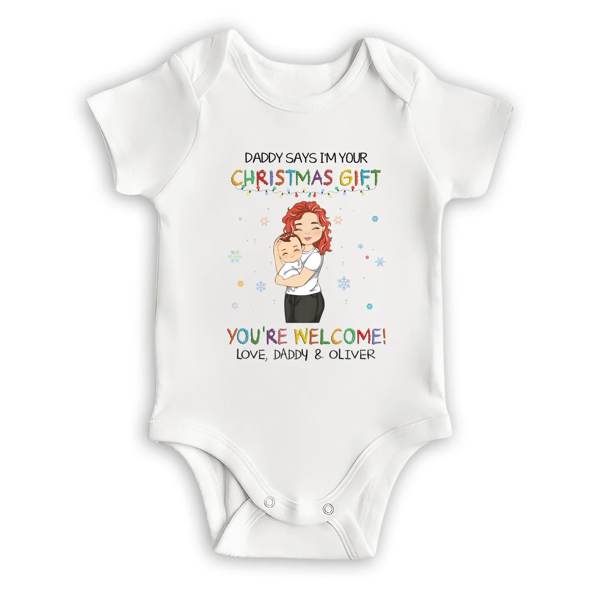 Daddy Says I Am Your Christmas Gift - Personalized Custom Baby Onesie - Image 5
