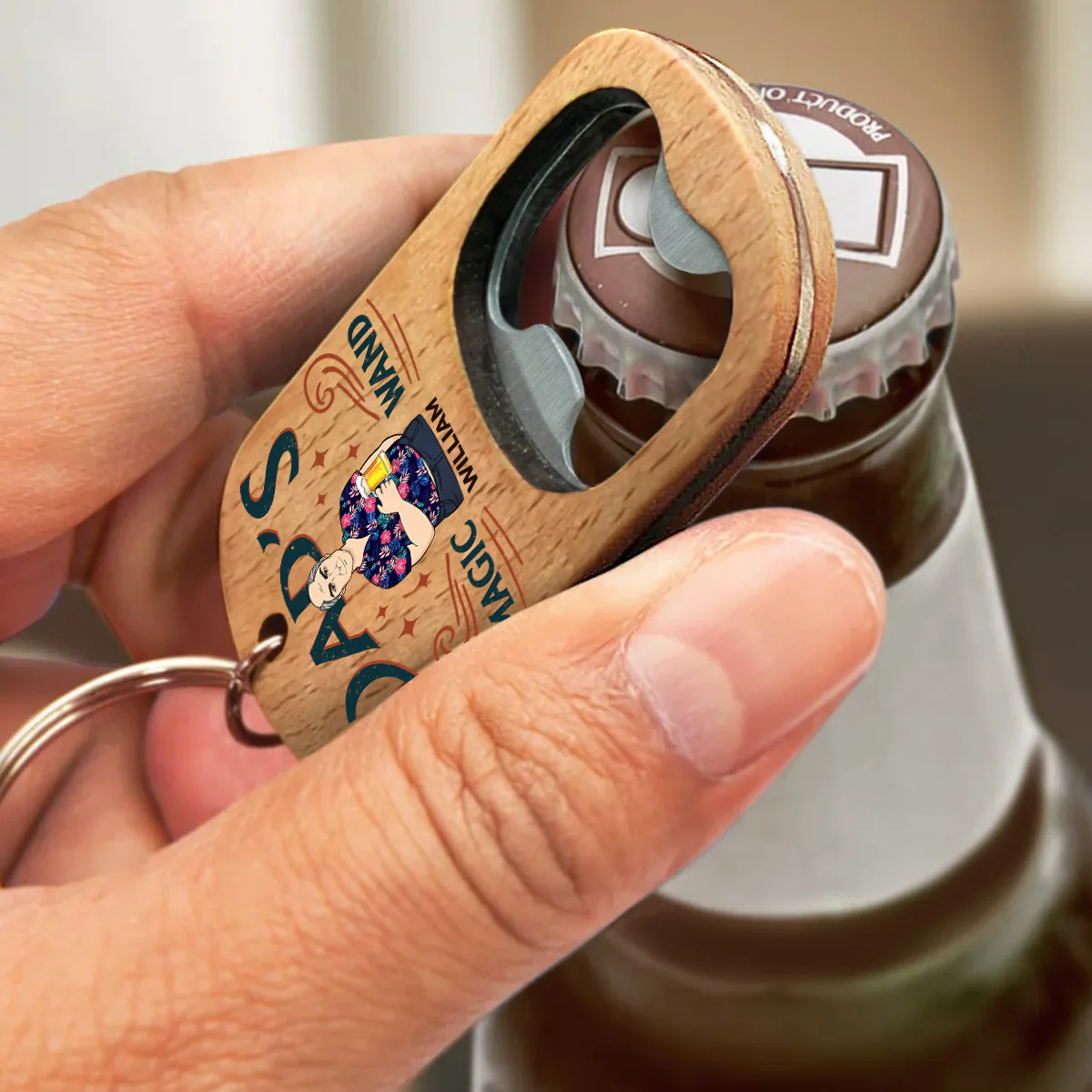 Dads Survival Kit Essential - Personalized Custom Bottle Opener Keychain - Image 3