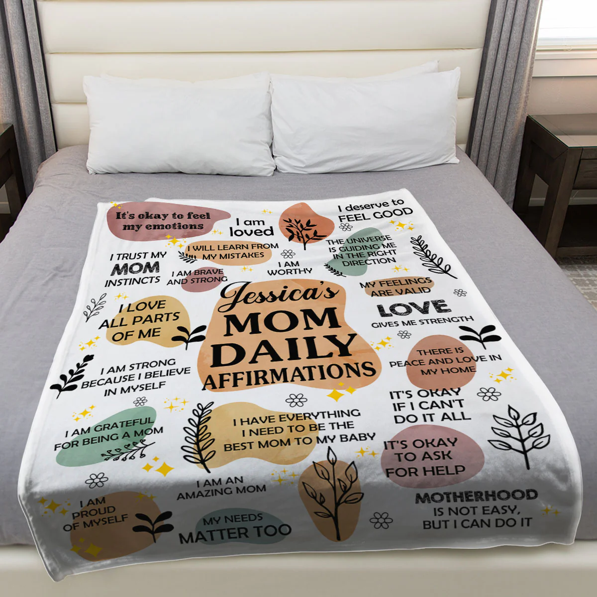 Daily Affirmations - Personalized Custom Fleece Blanket - Image 3