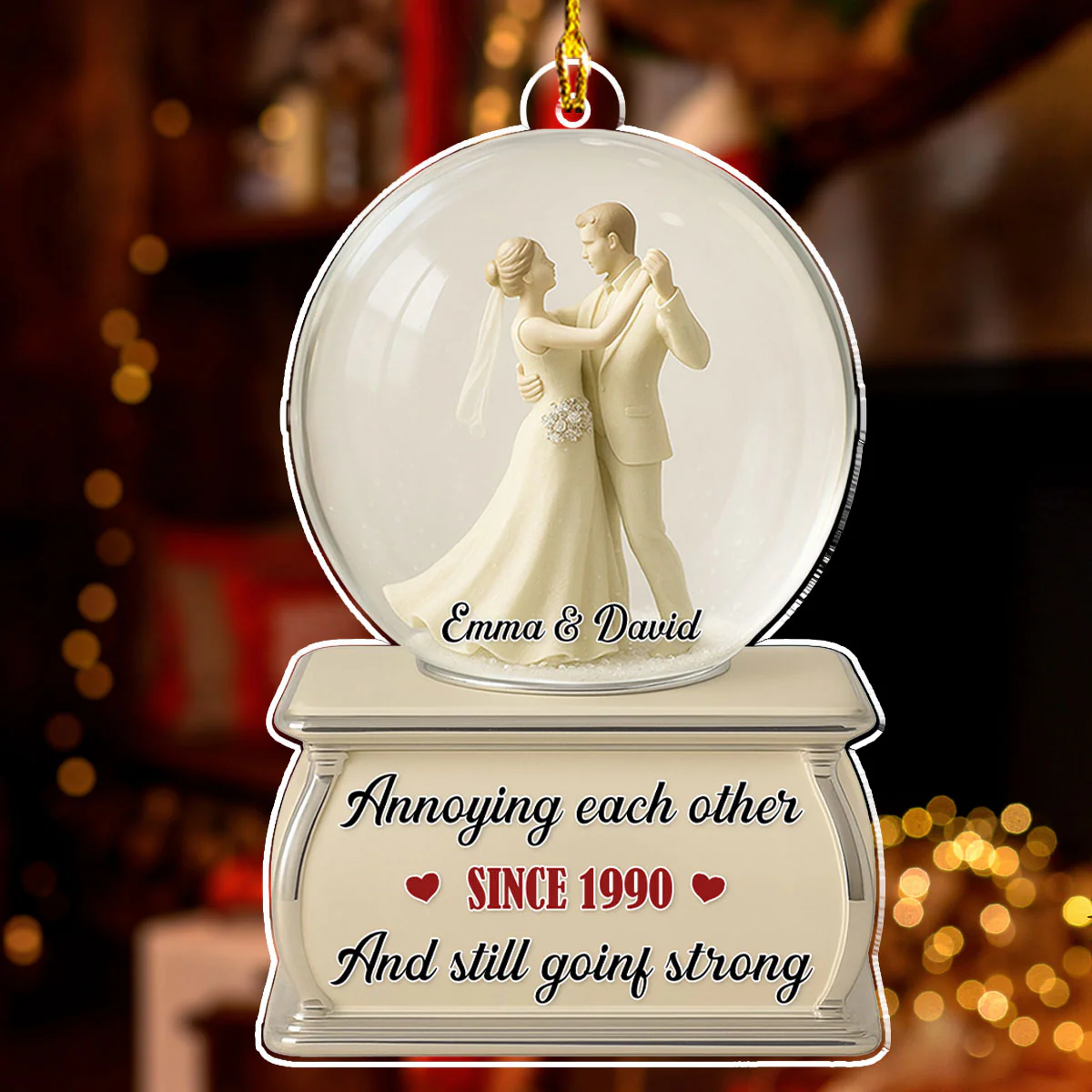 Dancing Couple Snow Globe - Personalized Custom Acrylic Ornament - Image 5