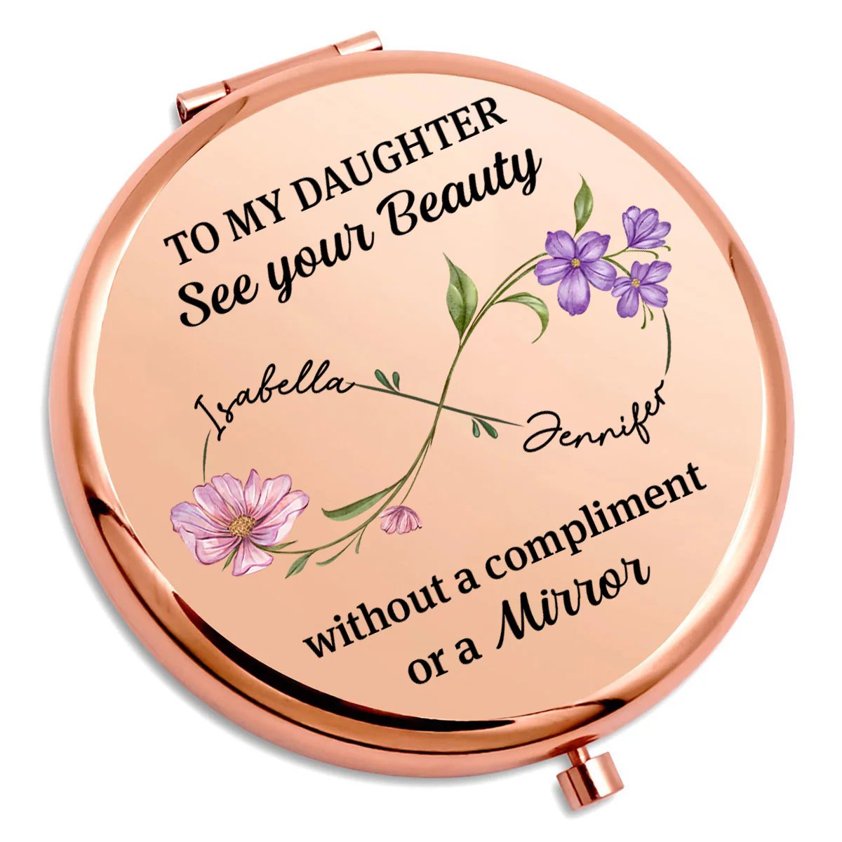 Daughter See Your Own Beauty - Personalized Custom Compact Mirror - Image 2