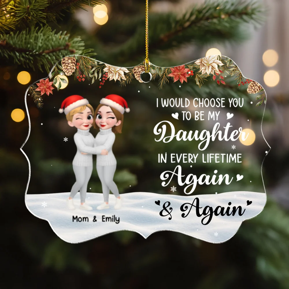 Daughter You Are My Always - Personalized Custom Acrylic Ornament - Image 6