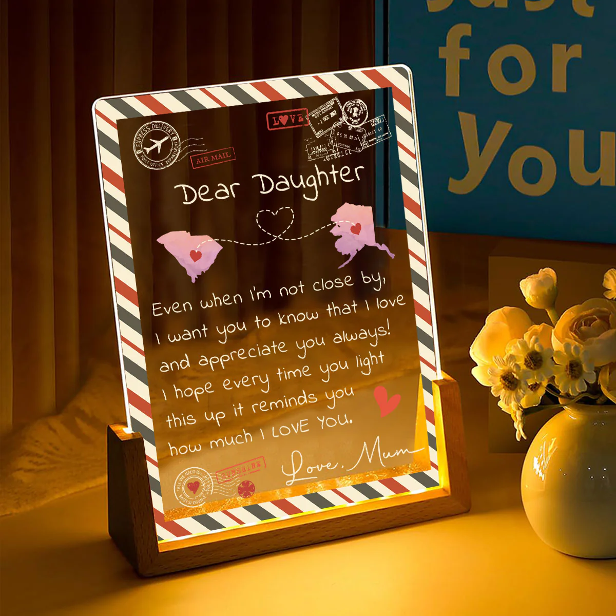Daughter You Are My Sunshine - Personalized Custom Plaque With Walnut Base - Image 2