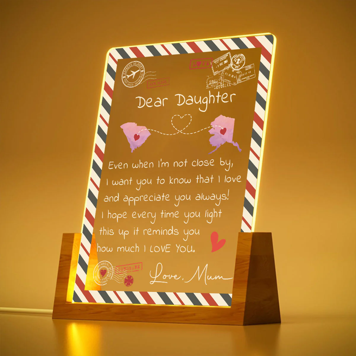 Daughter You Are My Sunshine - Personalized Custom Plaque With Walnut Base - Image 3