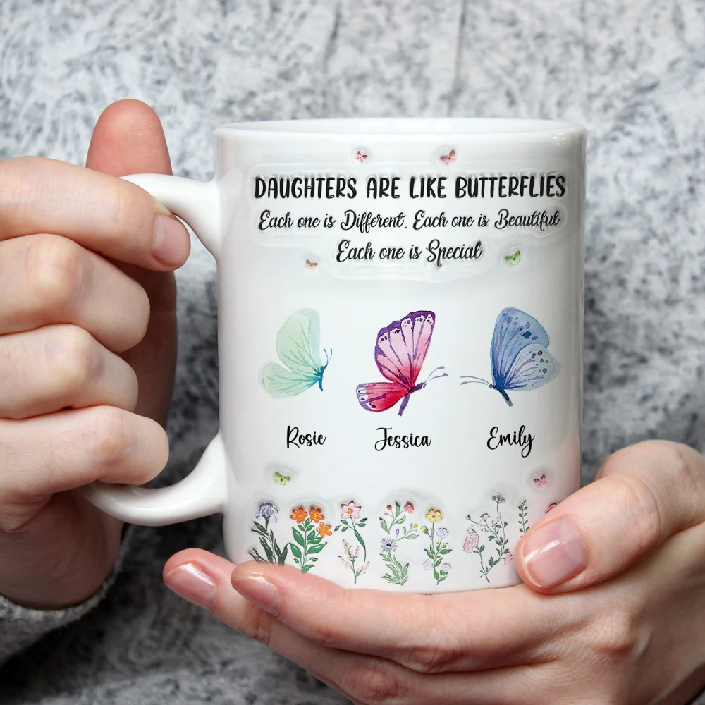 Daughters Bloom With Beauty - Personalized Custom 3D Inflated Effect Mug - Image 3