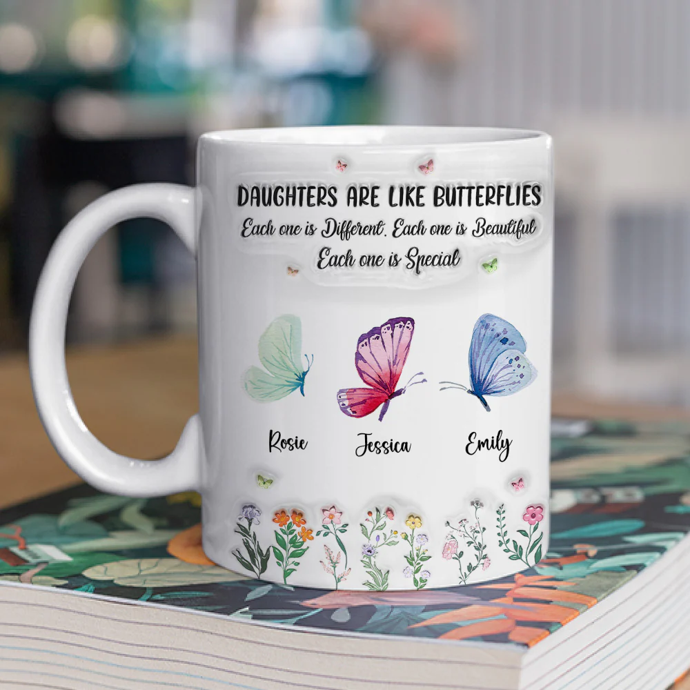 Daughters Bloom With Beauty - Personalized Custom 3D Inflated Effect Mug - Image 4