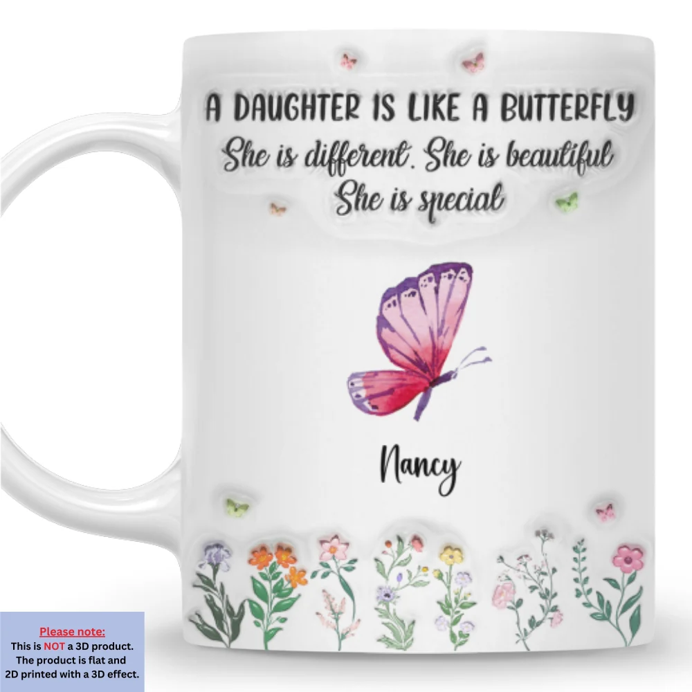 Daughters Bloom With Beauty - Personalized Custom 3D Inflated Effect Mug - Image 8
