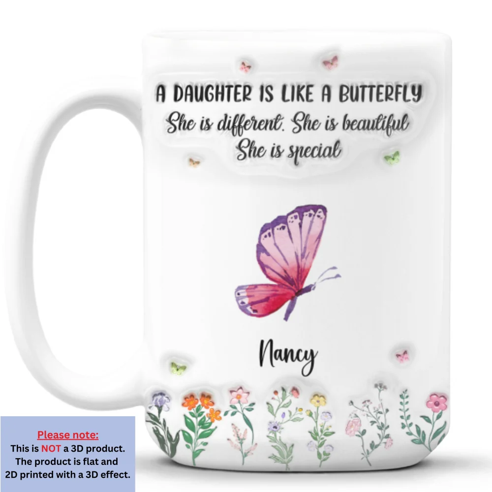Daughters Bloom With Beauty - Personalized Custom 3D Inflated Effect Mug - Image 9