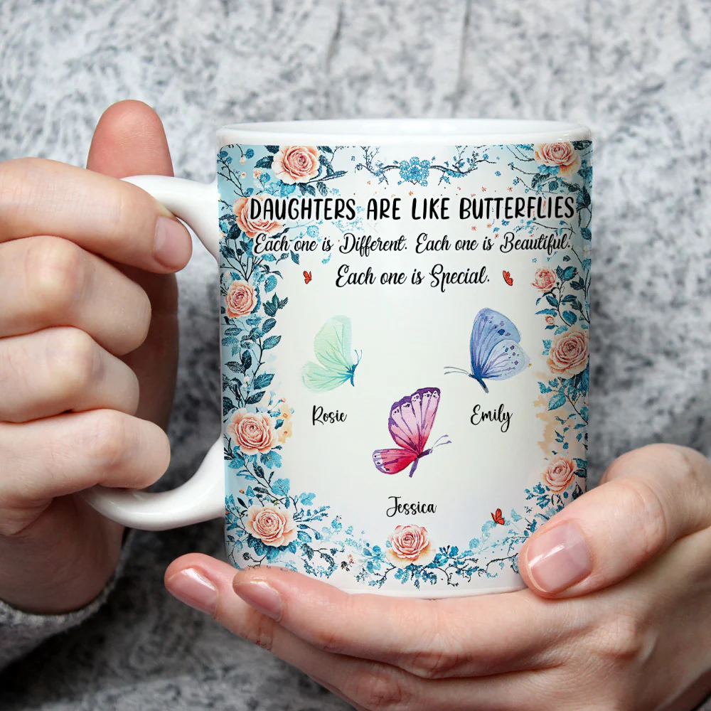 Daughters Bloom With Beauty - Personalized Custom Coffee Mug - Image 4