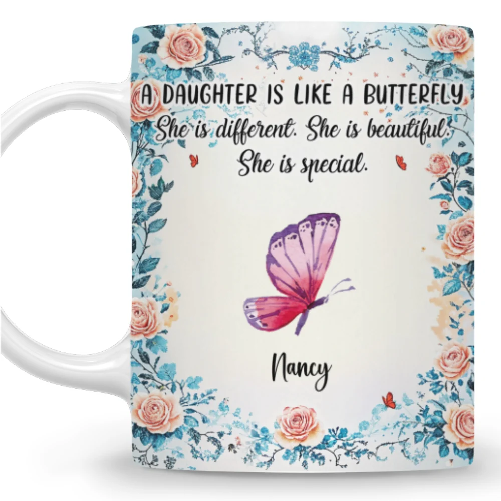 Daughters Bloom With Beauty - Personalized Custom Coffee Mug - Image 6