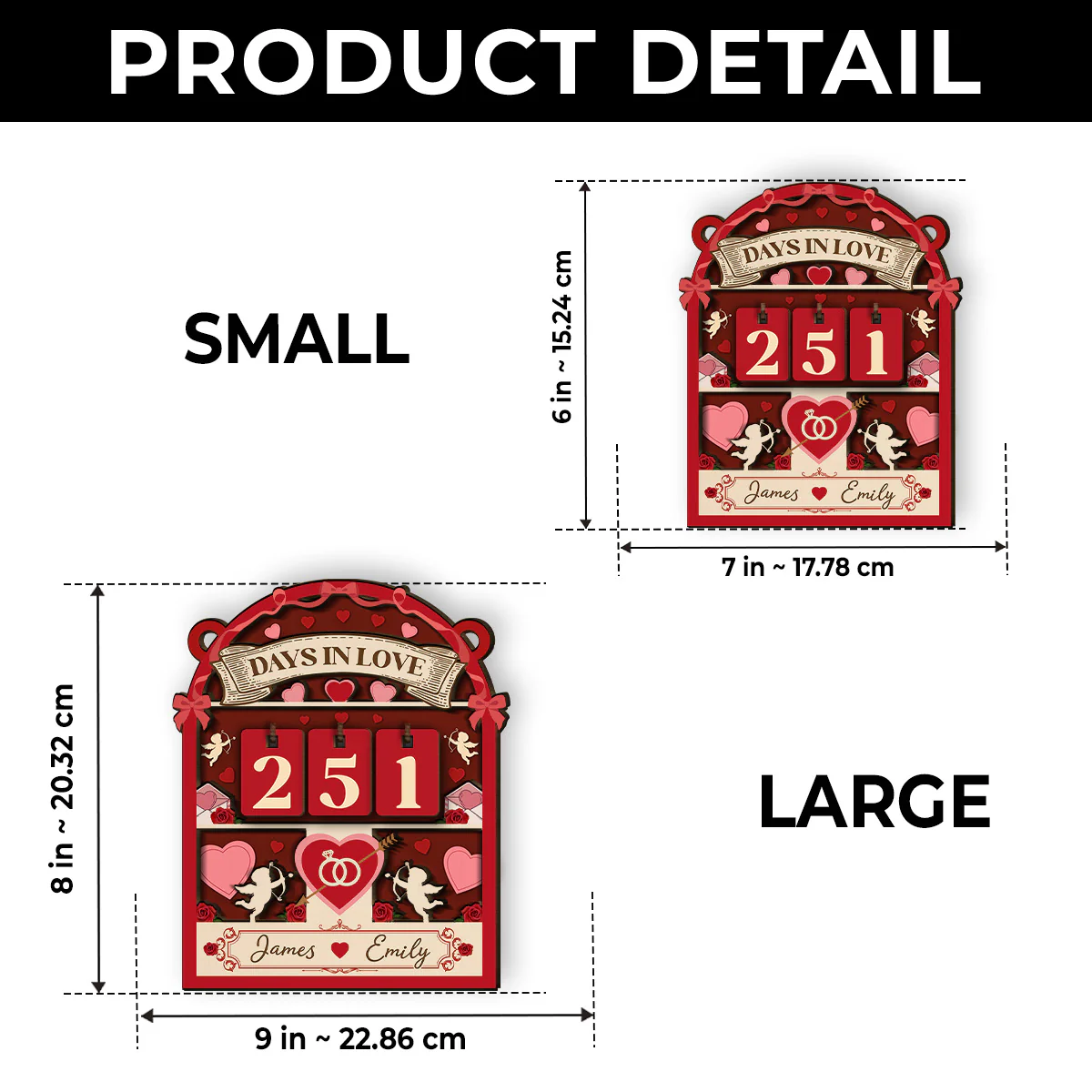 Days In Love - Personalized Custom Tracker Sign - Image 5