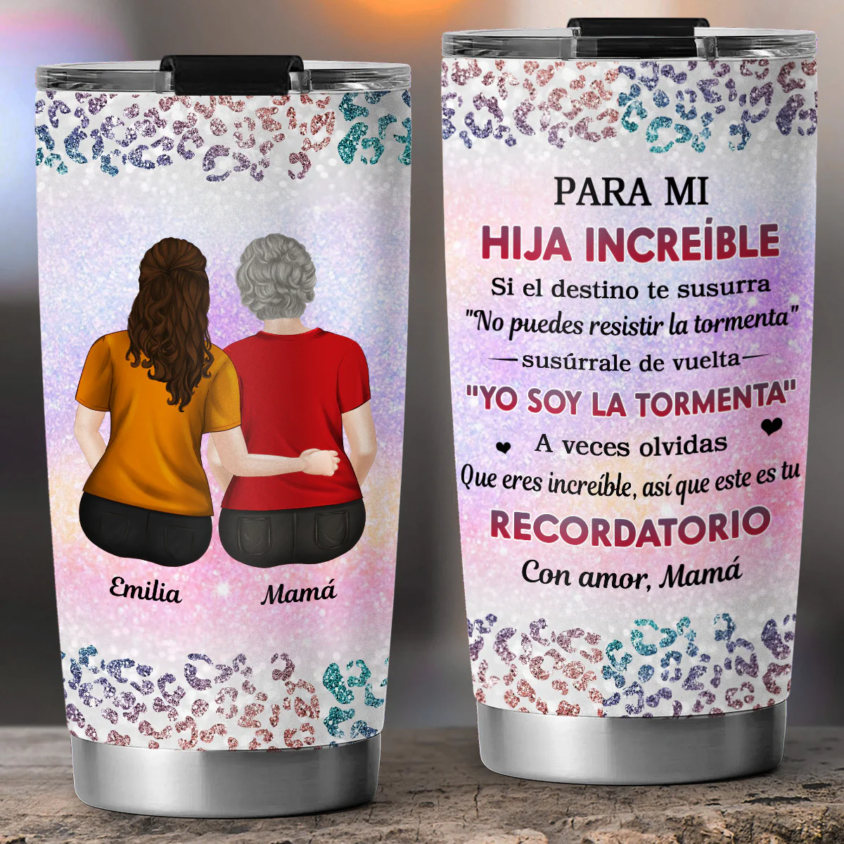 De Mamá a Hija Increíble - Vaso Personalizado - Image 2