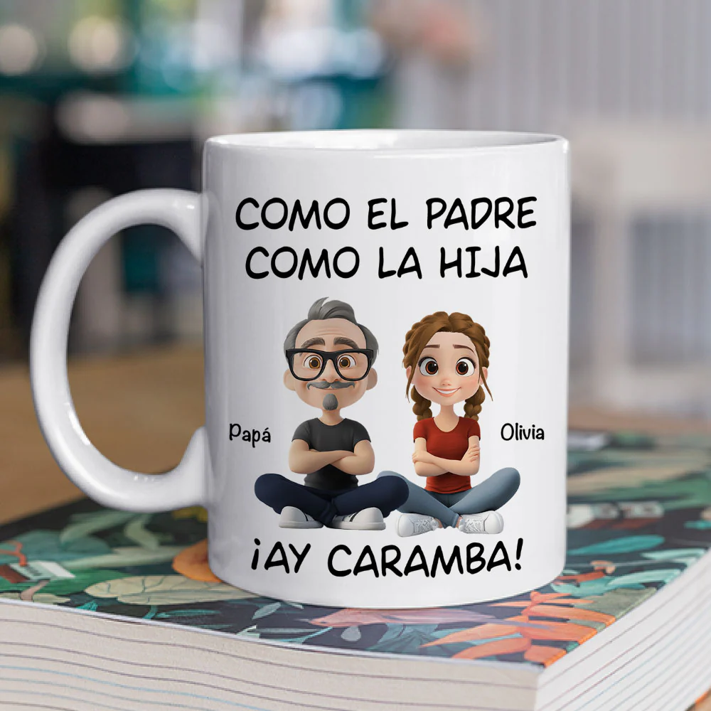 De Tal Palo Tal Astilla Versión Cartoon - Taza De Café Personalizada - Image 2