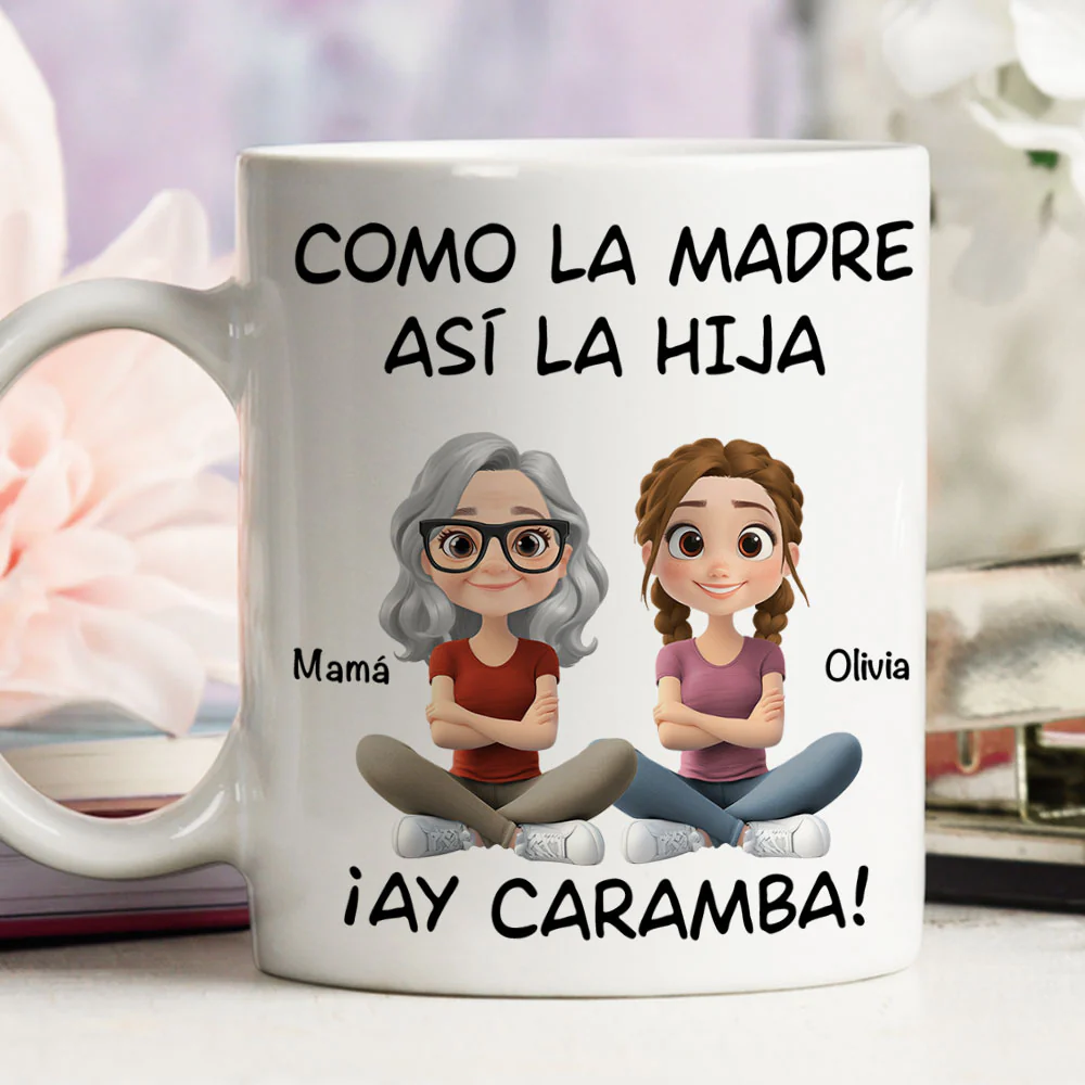 De Tal Palo Tal Astilla Versión Cartoon - Taza De Café Personalizada - Image 4