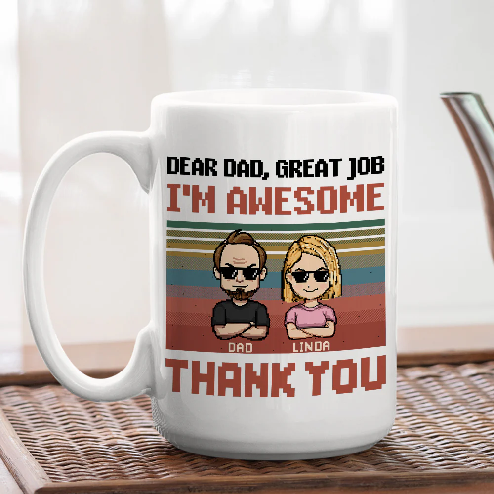 Dear Awesome Father - Personalized Custom Coffee Mug - Image 6
