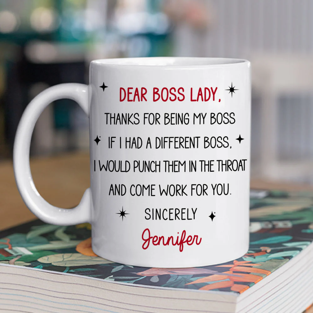 Dear Boss Lady - Personalized Custom Coffee Mug - Image 2