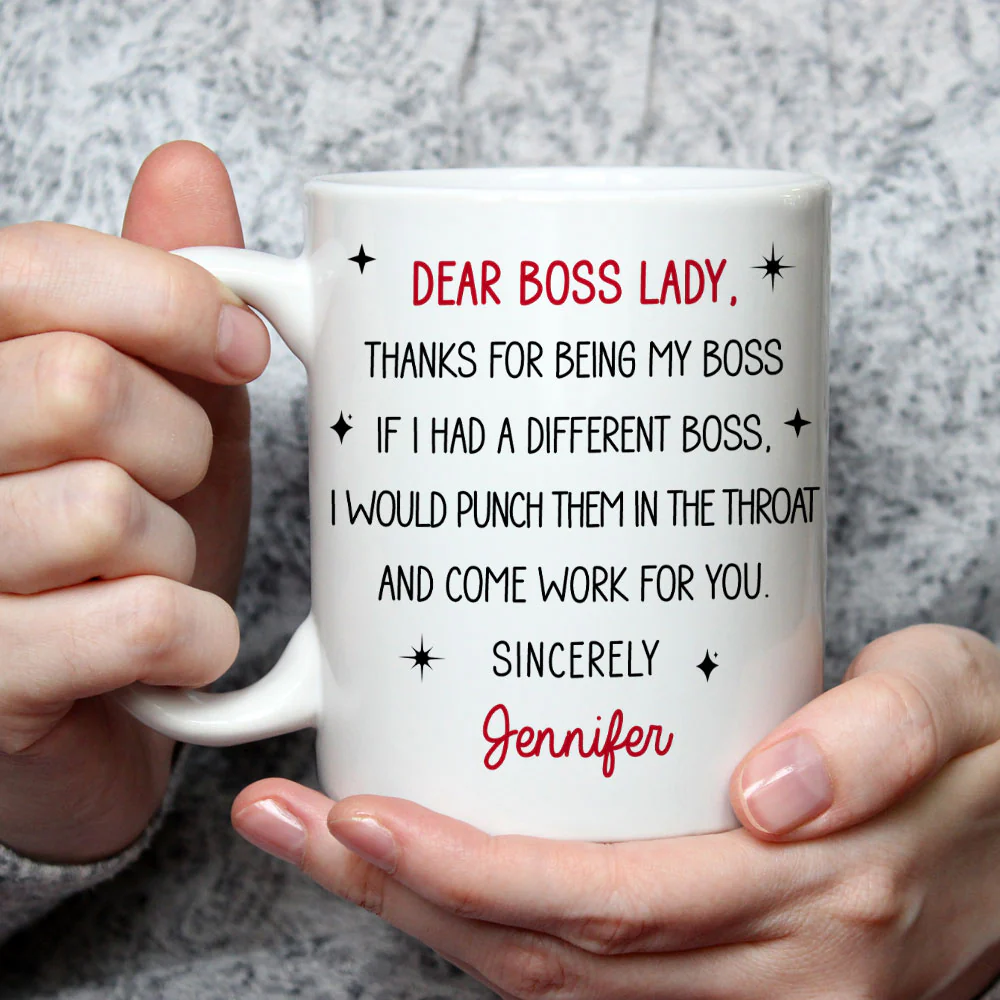 Dear Boss Lady - Personalized Custom Coffee Mug - Image 3