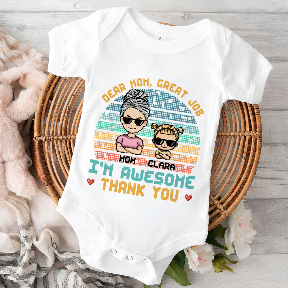 Dear Dad I Am Awesome - Personalized Custom Baby Onesie - Image 2