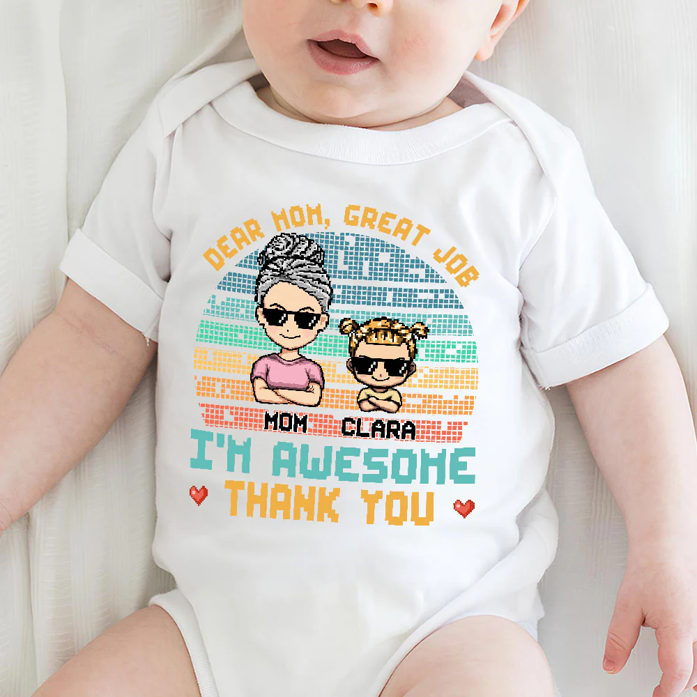 Dear Dad I Am Awesome - Personalized Custom Baby Onesie - Image 3